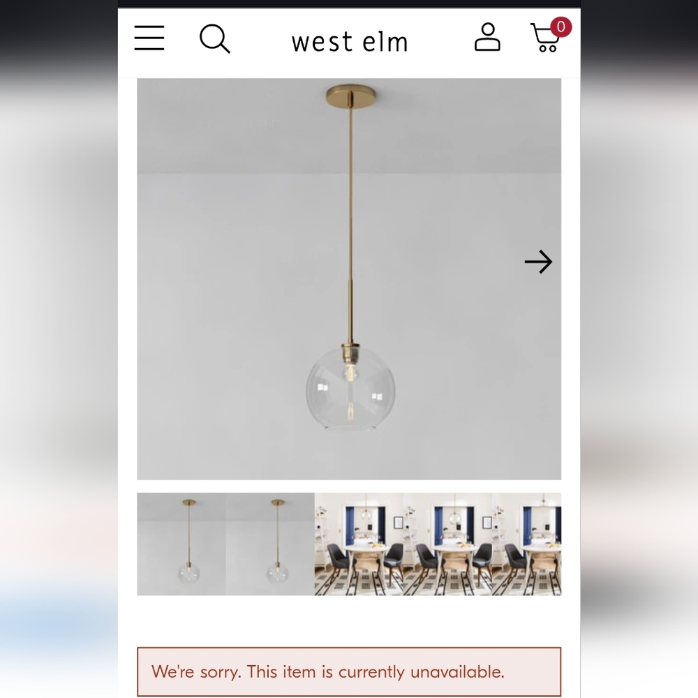 West Elm  Pendant Light